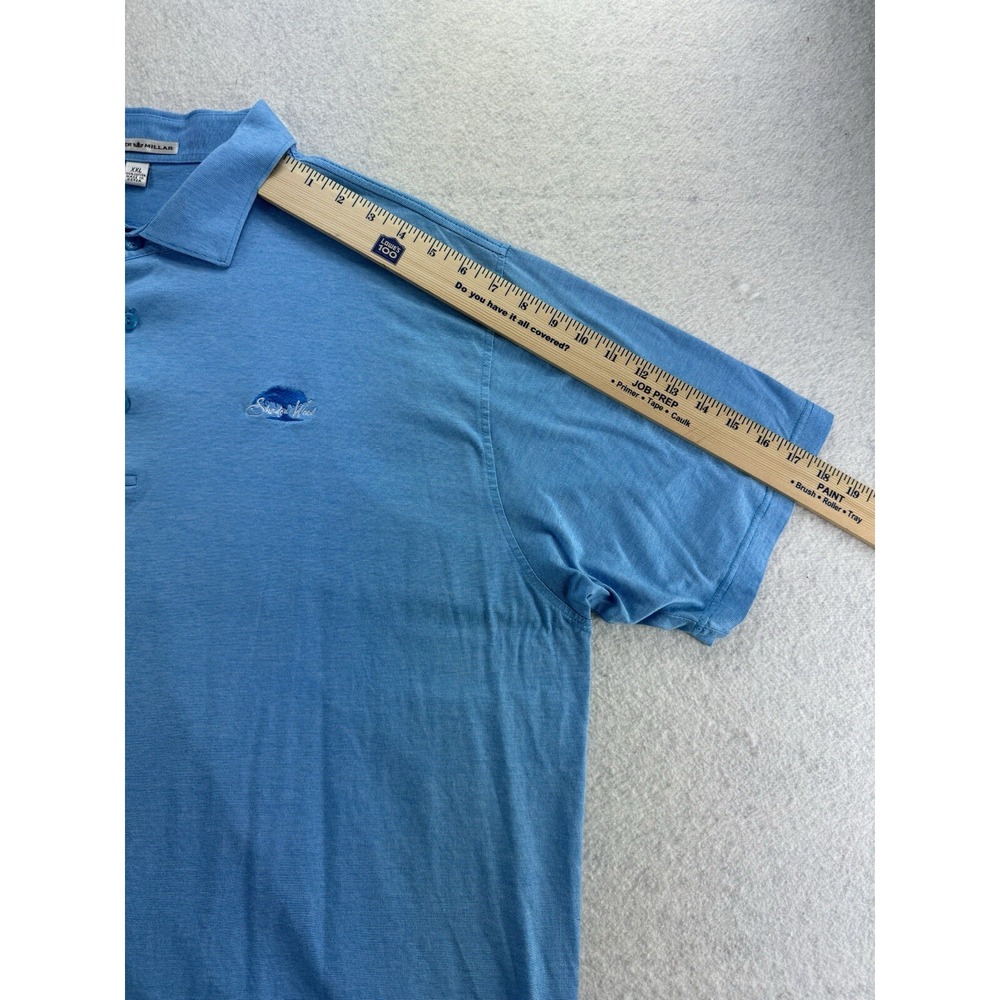 Peter Millar Mens Polo Shirt‎ Size XXL Light Blue 100% Cotton Shadow Wood Logo - Picture 14 of 16